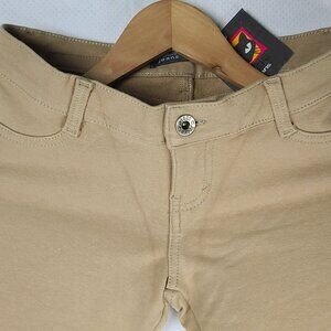 rare ULTRA  LOW RISE Brazilian moleton jeans beige stretchy cotton spandex